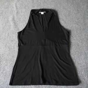White House‎ Black Market Sleeveless Top V-Neck Black Medium Tank